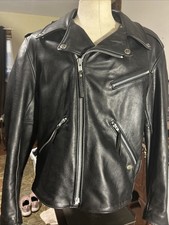 Vintage 90s Harley Davidson Leather Motorcycle Jacket Size L Made in USA MINT picture