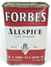 Vintage 1960s Advertising Spice Tin Christmas Display Forbes Allspice St Louis picture