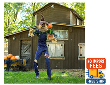 7 Ft Animated Rotten Harvester Scarecrow Light-Up Eyes Moving Jaw picture