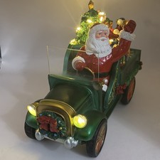 Danbury Mint Christmas Figurine Here Comes Santa Lights Up VTG Holiday Decor 10” picture