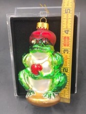 Frog Prince Hand Crafted Glass Ornament 4 inch with Case  picture