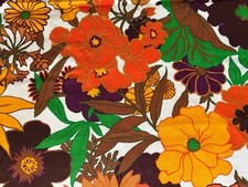 Vintage Fabric Mod Groovy Flower Power 48