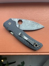 CUSTOM Spyderco Shaman S90V “The Legend”- Holographic Etch, Aramis CF Scales picture