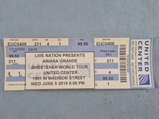 June 6-5-19 2019 ARIANA GRANDE Ticket Stub United Center Chicago picture