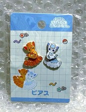 Pokemon Center original Earrings Nitamono Doushi Vulpix & Alolan Vulpix picture
