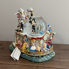 Disney Store Mickey’s 75th Anniversary Steamboat Ride Musical Snow Globe w/ Box picture