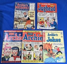 1954,1955,1962 Archie's Mechanics #1, Jughead 26,70,77 Jokes Comic Mixed Lot (5) picture