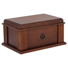 Amalfi Antique Vintage Cigar Humidor Wood Box, Spanish Cedar - 50 To 75 Cigars picture