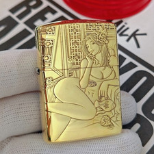 2 Sided Oriental Beauty Zippo Lighter Pan Jilan Collectible Gift picture