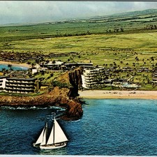 c1960s Kaanapali Beach, HI Sheraton-Maui Hotel Black Rock Chrome Aerial picture