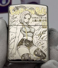 Zippo Dragon Ball Z Android 18 Lighter Silver Collectible Anime Design w/ Box picture