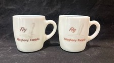 SET/2~Vintage 1960s~Fly Allegheny Fanjets Airline Milk Glass Mug Cup Advertising picture