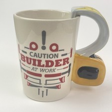 Caution Builder At Work Novelty Measuring  Tape Contractor Gift Coffee Mug picture