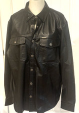 Vintage Harley-Davidson Leather Shirt Jacket Men’s M Snapped Closure, 2 Pockets picture