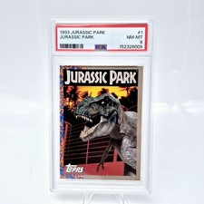 1993 Topps Jurassic Park Title Card #1 PSA 8 Tyrannosaurus Rex T Rex picture