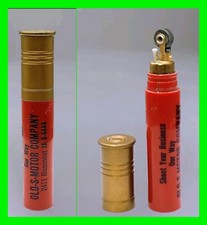 Unique Vintage Advertising .410 Shotgun Shell Lighter - Old-s-Motor Iowa UNFIRED picture