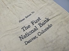 Lot of #17 Vintage The First National Bank Denver Colorado Canvas Bank Bags picture