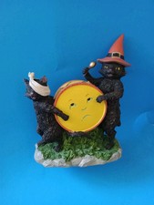 Victorian Trading Co Halloween Parade Cats Play Drum Figurine w/ Decorative Box picture