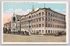 Tampa FL Florida College and Church of the Sacred Heart Postcard picture
