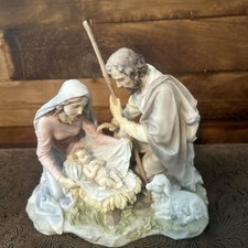 Mary Joseph holding baby Jesus color Veronese -VTG-Rare picture