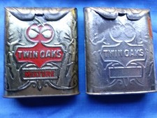 *(2) {TWIN OAKS }  ARE BOTH UNIQUE, UNUSAL, TOBACCO POCKET TIN picture