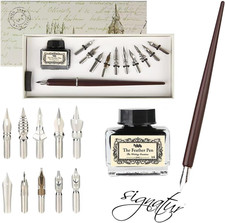 Calligraphy Set for Beginners Quill Pen and Ink Set Fancy Pens with Black Ink an picture