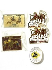 VTG Phoenix JAYCEES RODEO OF RODEOS 1974 '81 '86 '87 Cattle Baron enamel pin LOT picture