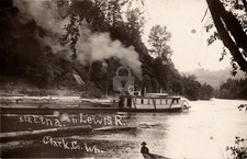 Lewis River Steamship Etna Clark County Washington Vancouver 1910s RPPC COPY picture