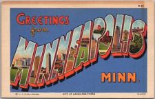 Vintage 1948 MINNEAPOLIS, Minnesota Large Letter Postcard / Curteich Linen picture