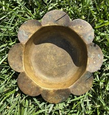 Antique scalloped flower form bronze dish or tray Swedish Ystad-Brons picture