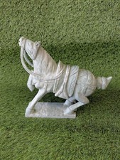 Chinese vintage handmade jade carved horse, exquisite carving craftsmanship picture