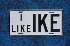 1952 I LIKE IKE Political Campaign License Plate USA picture