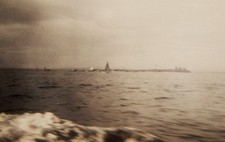 Vintage Photograph, VIEW OF A SAILBOAT ON THE BAY, Island, Ocean, Sailing picture