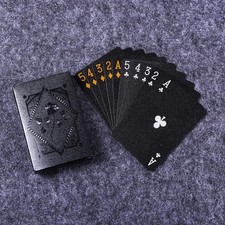 Diamond Waterproof Black Golden Cards Plastic Poker Playing HD Deck of Cards picture