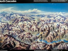 North Cascades National Park Panorama Map Poster 1986 Heinrich Berann picture