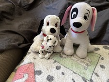 Vintage 90s Disney 101 Dalmatians Twin Fleece Sheet Comforter Three Plush Dogs picture