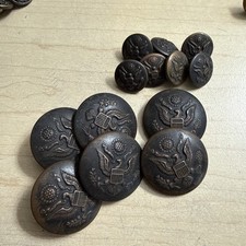 Antique WWI Military Service Buttons USA Great Seal American Button Co Newark NJ picture