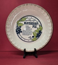 1983 Royal China Co Blueberry Pie Recipe Plate Baking Country Harvest Ironstone picture