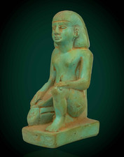 Ancient Egyptian King Tutankhamun Kneeling Statue Rare Figurine BC picture