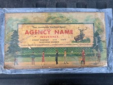 Vintage Hartford Insurance Agency Advertising Sign Stag Logo Masonite Board picture