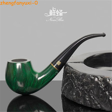 MUXIANG 9mm Filter Briar Billiard Pipe Smooth Wooden Tobacco Pipe Acrylic Stem picture
