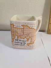 Vtg HP Hewlett Packard Scopes Coffee mug cup square globe advertising retro mcm picture