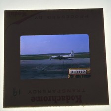 Vtg 1960s Original 35mm Color Slide Kodachrome CID Ozark Airlines F-27 19 picture