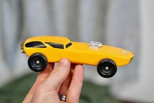Vintage Model Race Pine Car Derby Boy Scouts Yellow Racer Brass Copper Weights picture