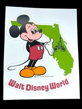 Vintage 70s Lot 4 Walt Disney World Florida Stickers Retro Mickey Minnie Goofy picture