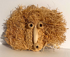 EXCEPTIONAL VINTAGE NEW YORK IROQUOIS CORN HUSK MASK, EXCELLENT-MINT picture