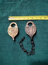 Vintage Antique PRR Pennsylvania Railroad Lock Padlock No Key plus bonus lock picture