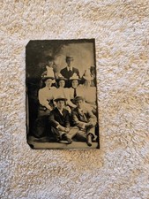 Antique Tintype Photo Family Portrait Men and Women picture