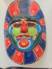 VINTAGE HAND PAINTED CLAY MASK - FANTASTIC - 8