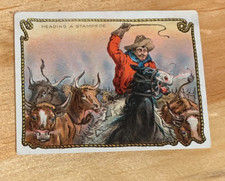 Rare 1909 Hassan T53 Cowboy Series Heading A Stampede EX-EX+ High Grade picture